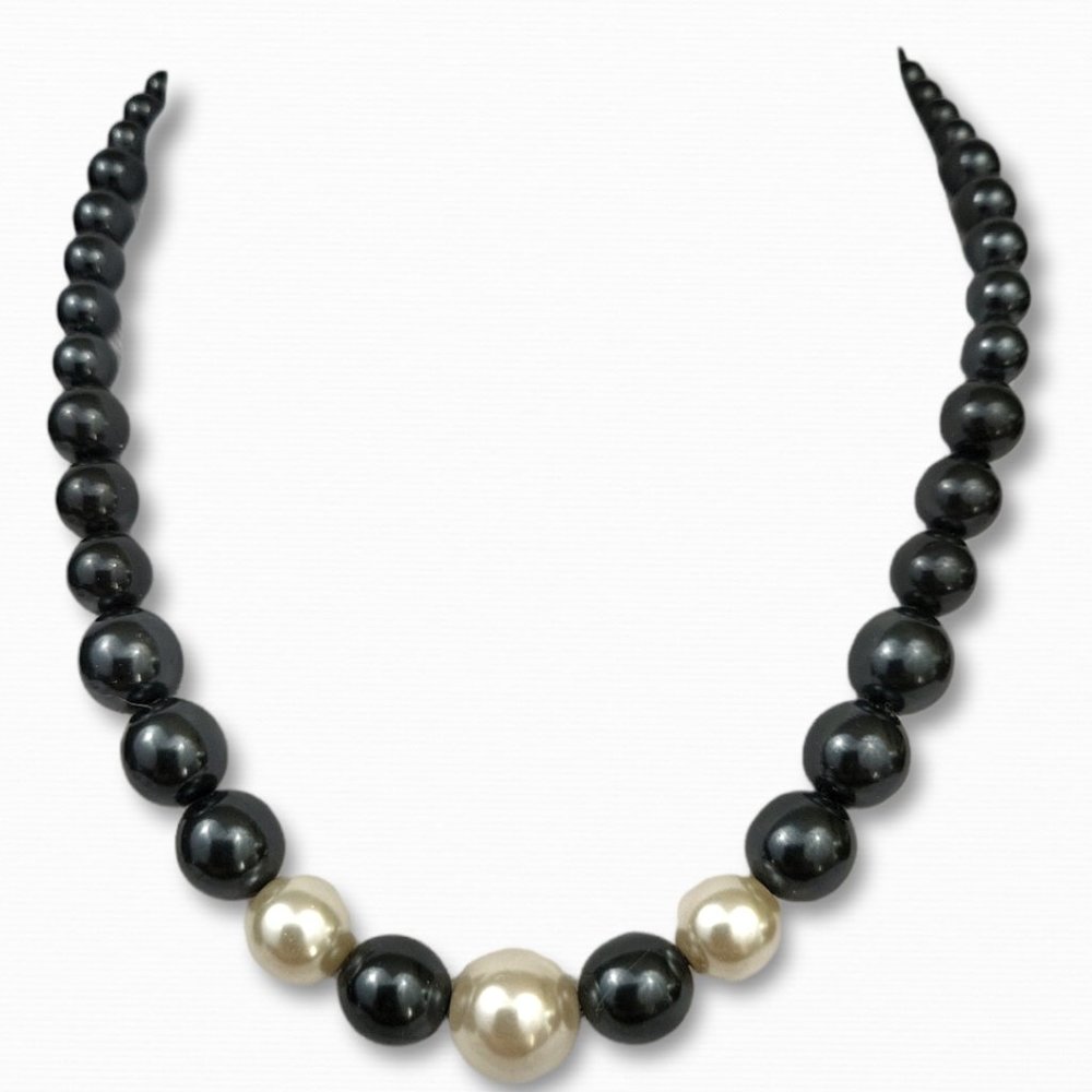 Rachel Reinhardt Necklace Faux Pearl Marcasite Silver Plate